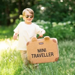 Childhome Valise enfant Mini Traveller en teddy brun