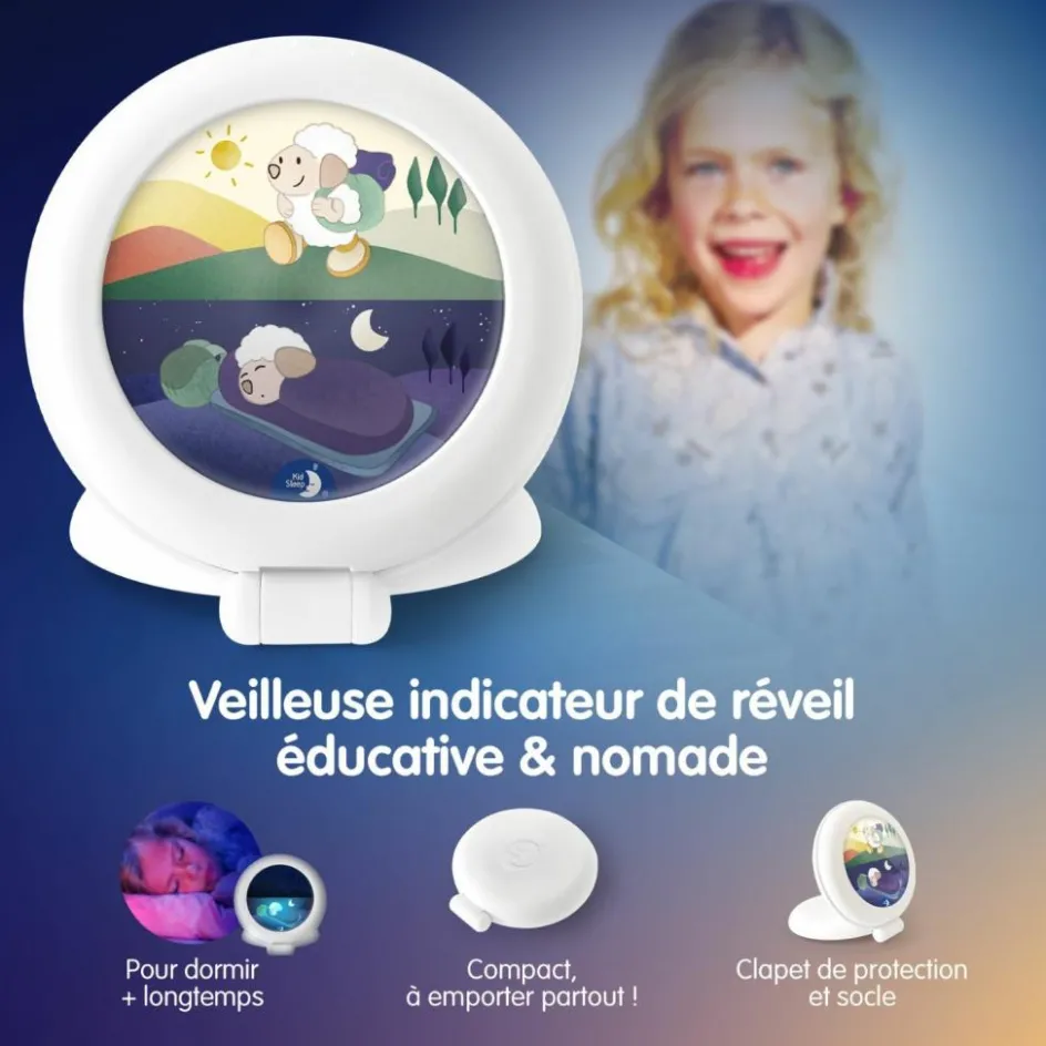 Best Pabobo Veilleuse indicateur de réveil Kid'Sleep Globetrotter blanc