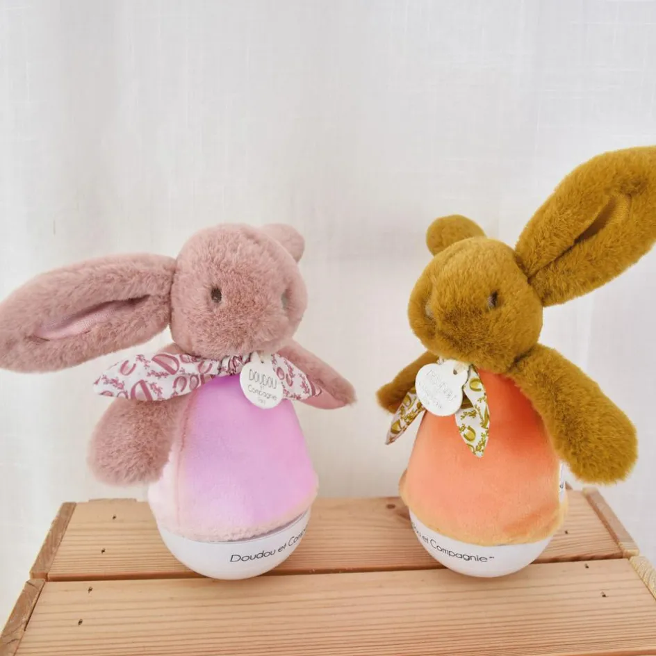 Veilleuse musicale culbuto ocre Lapin Doudou (24 cm)|Doudou et Compagnie New