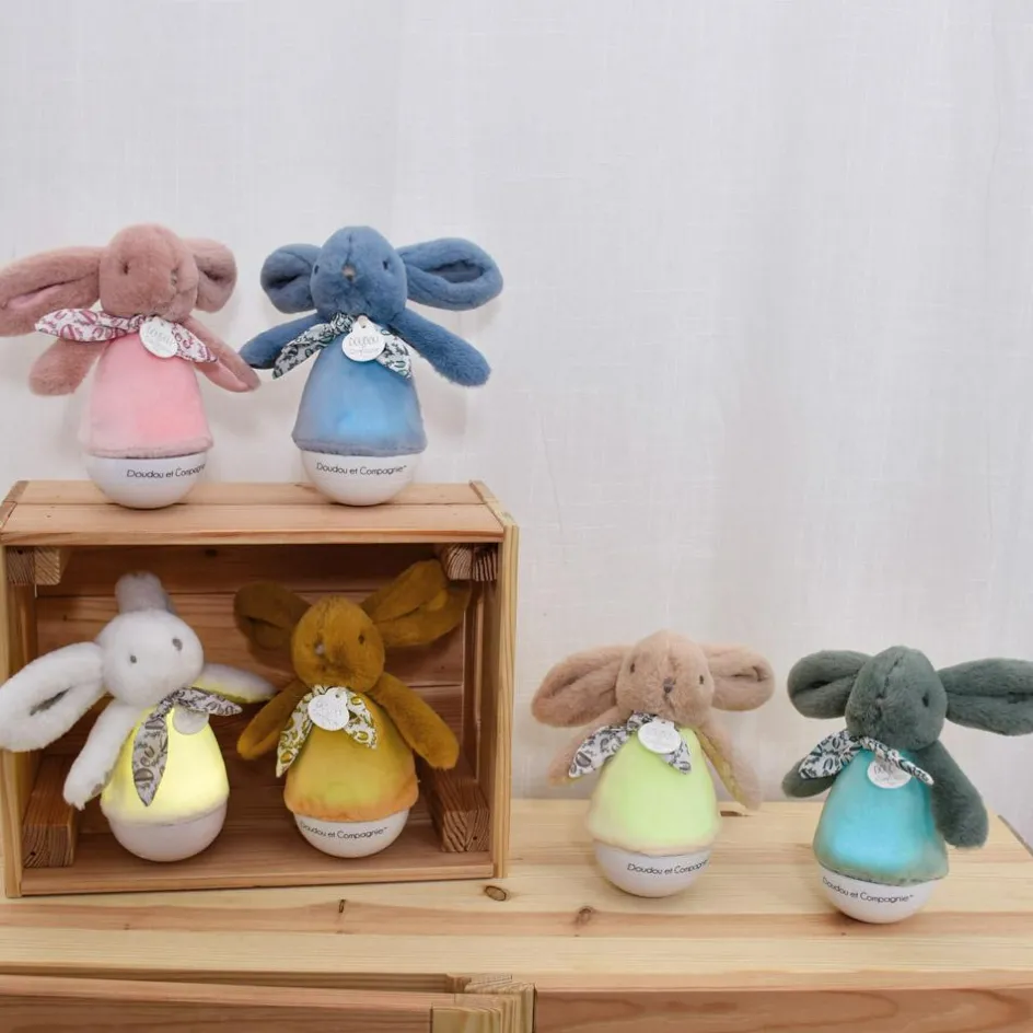 Veilleuse musicale culbuto ocre Lapin Doudou (24 cm)|Doudou et Compagnie New
