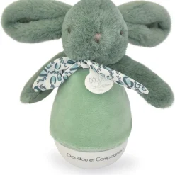 Discount Doudou et Compagnie Veilleuse musicale culbuto vert sauge Lapin Doudou (24 cm)