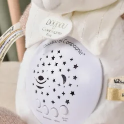 Veilleuse musicale projection d'étoiles ours rose|Doudou et Compagnie New