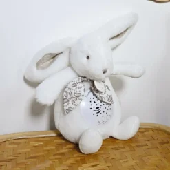 Veilleuse musicale projections d'étoiles blanc (24 cm)|Doudou et Compagnie Online