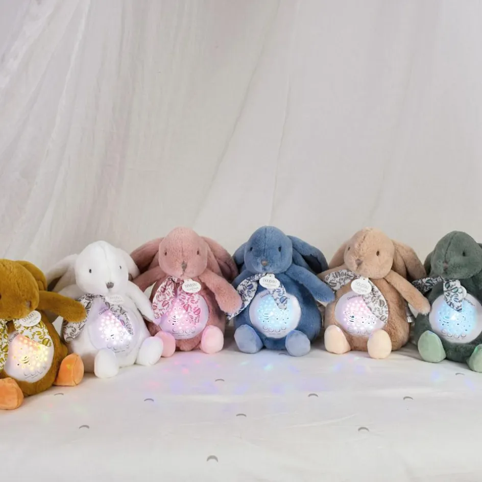 Veilleuse musicale projections d'étoiles blanc (24 cm)|Doudou et Compagnie Online