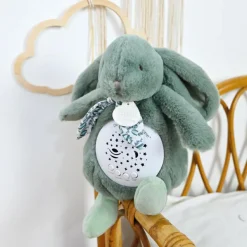 Veilleuse musicale projections d'étoiles vert sauge (24 cm)|Doudou et Compagnie Best