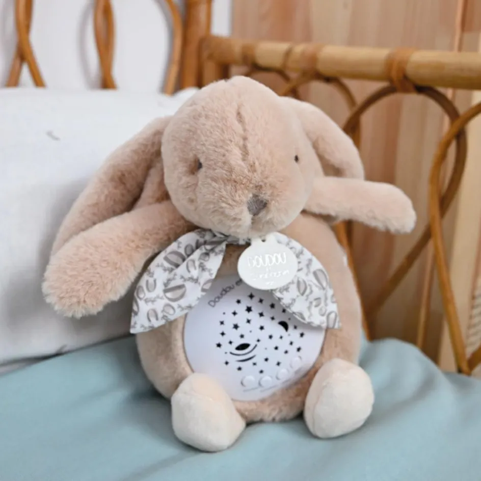 Clearance Doudou et Compagnie Veilleuse musicale projections d'étoiles beige sable (24 cm)