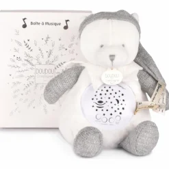 Outlet Doudou et Compagnie Veilleuse musicale projection d'étoiles ours argent