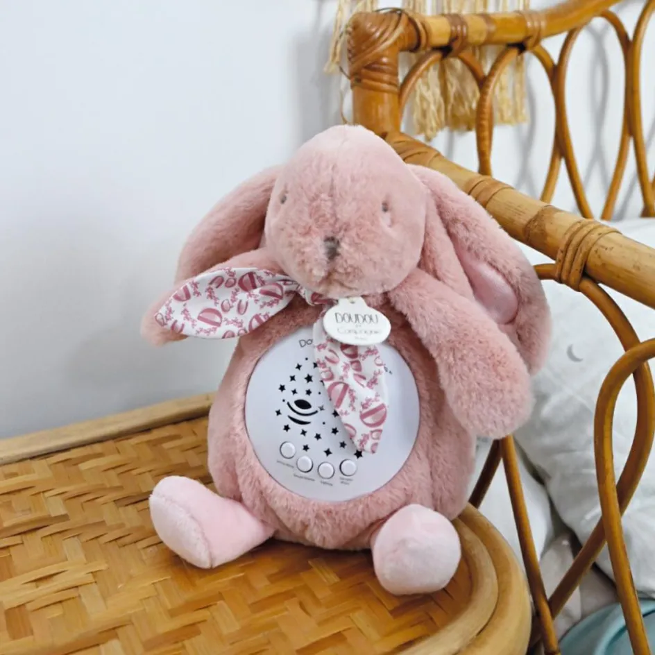 Veilleuse musicale projections d'étoiles rose (24 cm)|Doudou et Compagnie New