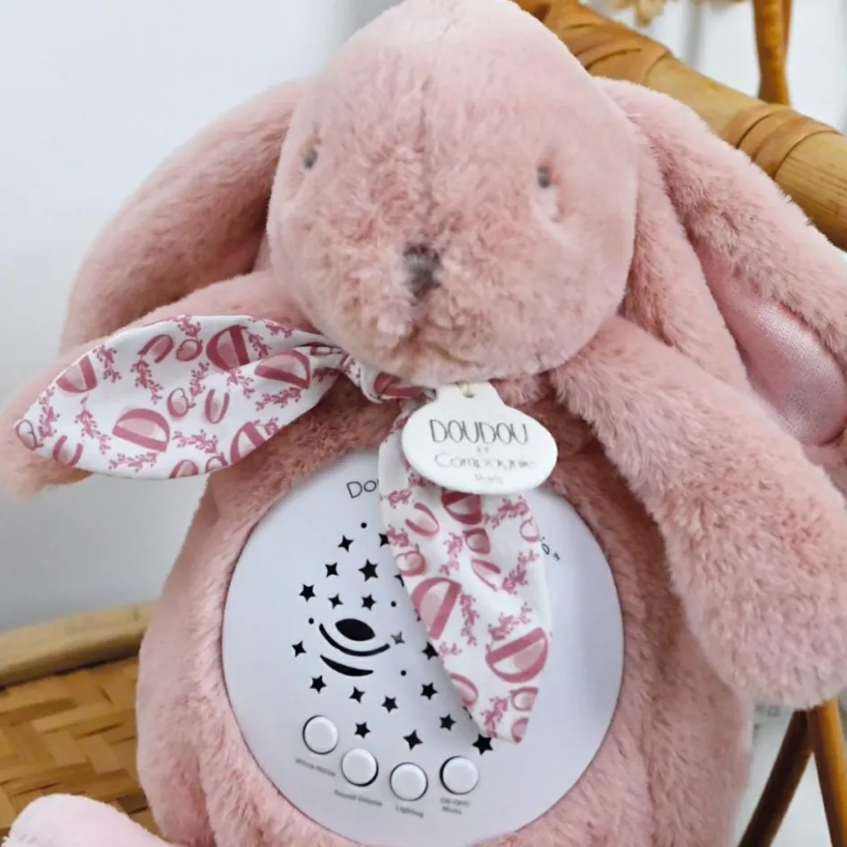 Veilleuse musicale projections d'étoiles rose (24 cm)|Doudou et Compagnie New