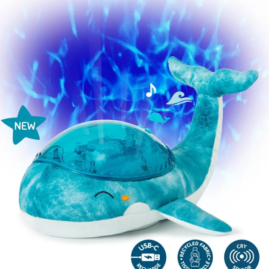 Clearance Cloud B Veilleuse peluche Tranquil Baleine™ bleue (rechargeable)