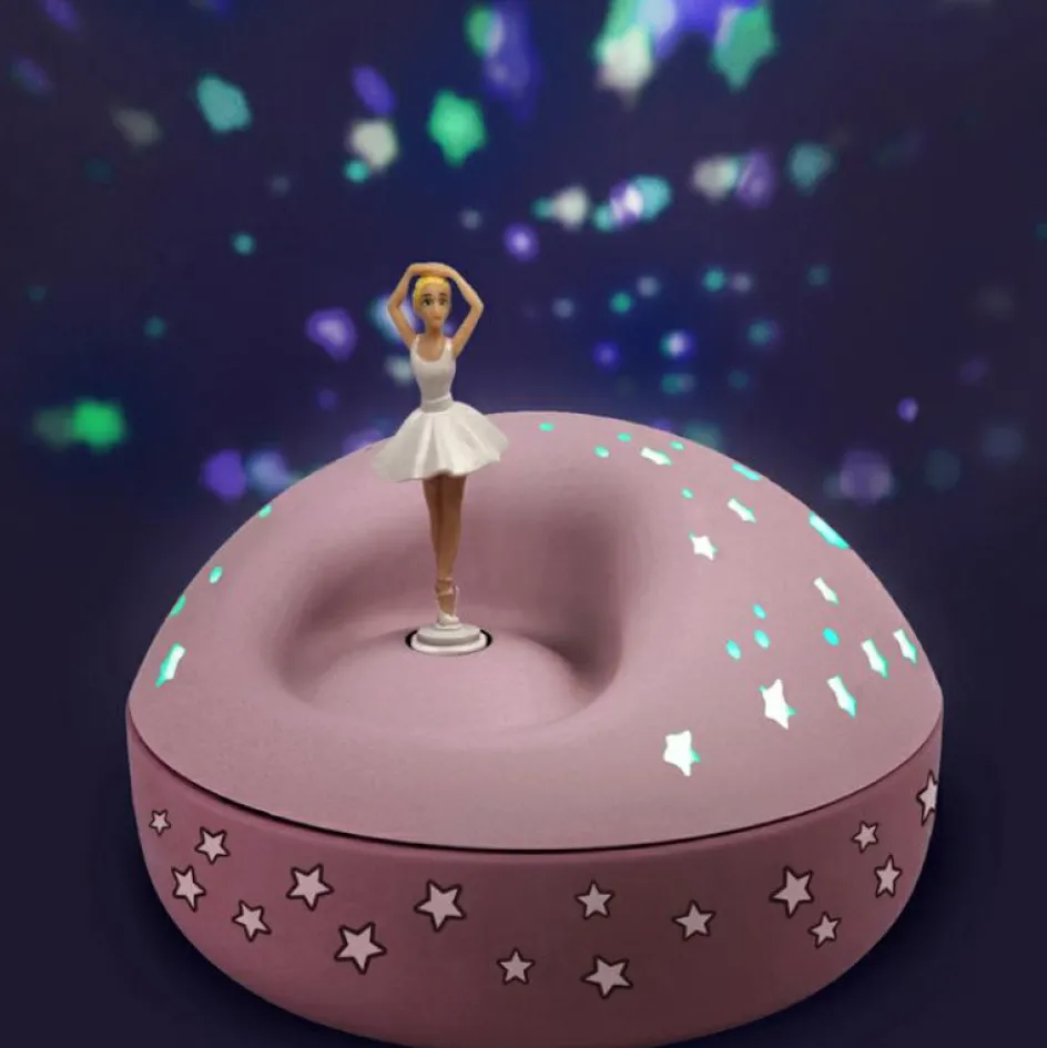 Veilleuse projecteur d'étoiles musical ballerine rose (12 cm) - Reconditionné|Trousselier Outlet