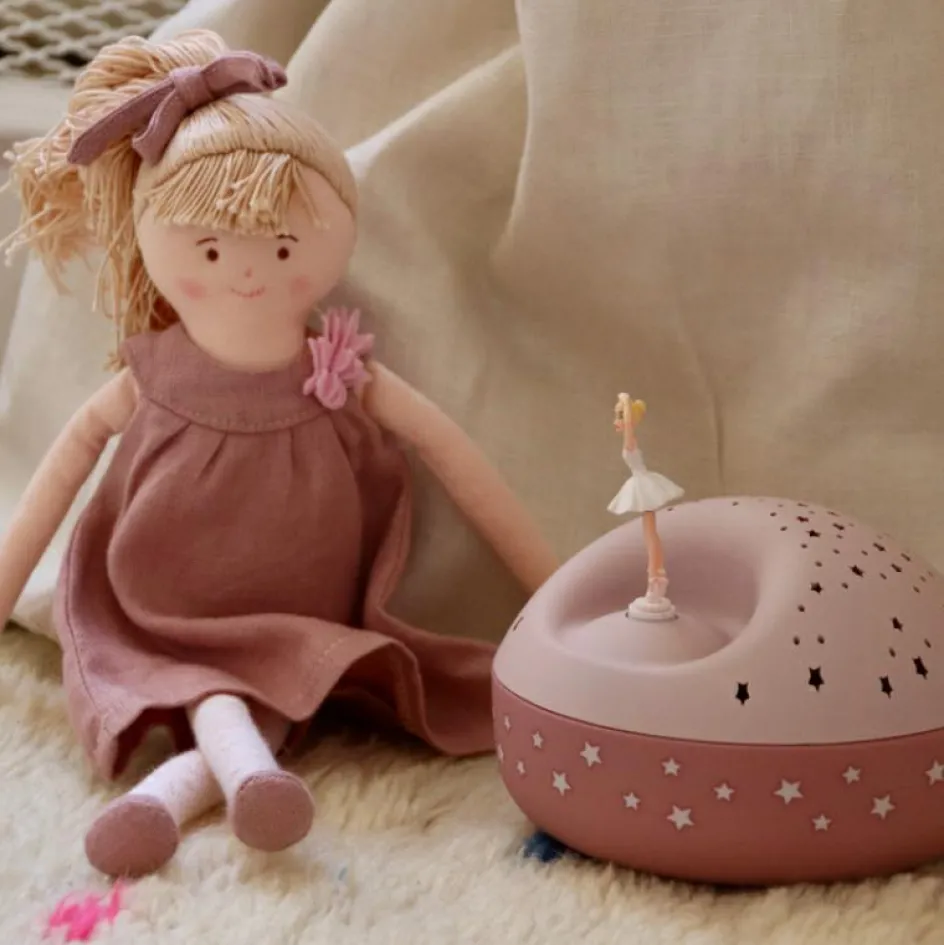 Veilleuse projecteur d'étoiles musical ballerine rose (12 cm) - Reconditionné|Trousselier Outlet
