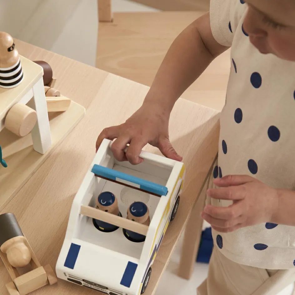 Best Kid's Concept Voiture de police en bois Aiden